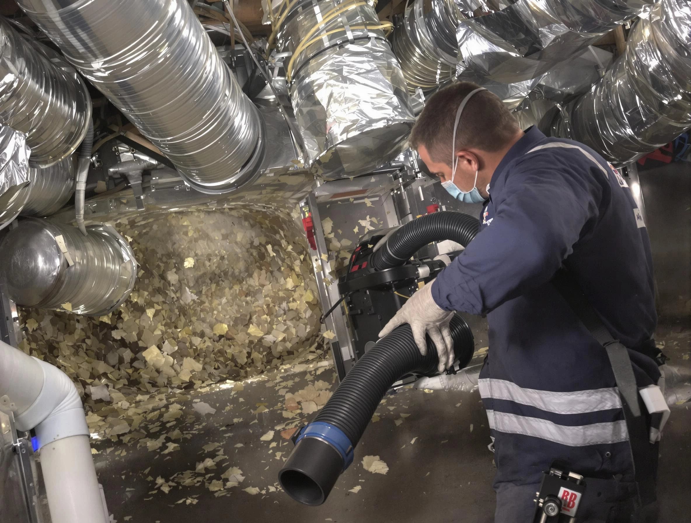 Lilburn Air Duct Cleaning specialist operating negative pressure cleaning equipment for thorough duct maintenance in Lilburn