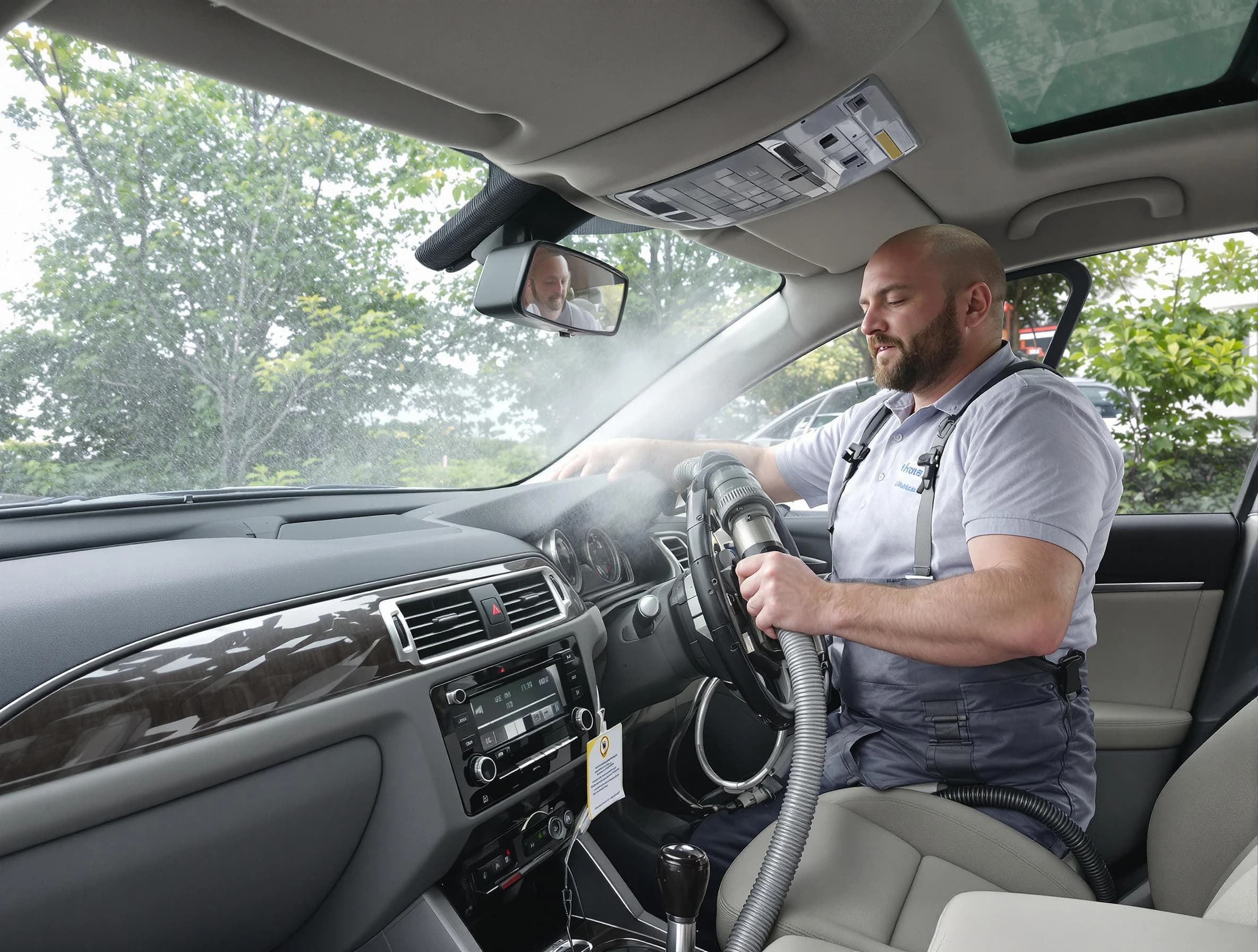 Lilburn Air Duct Cleaning specialist performing professional car duct cleaning in Lilburn