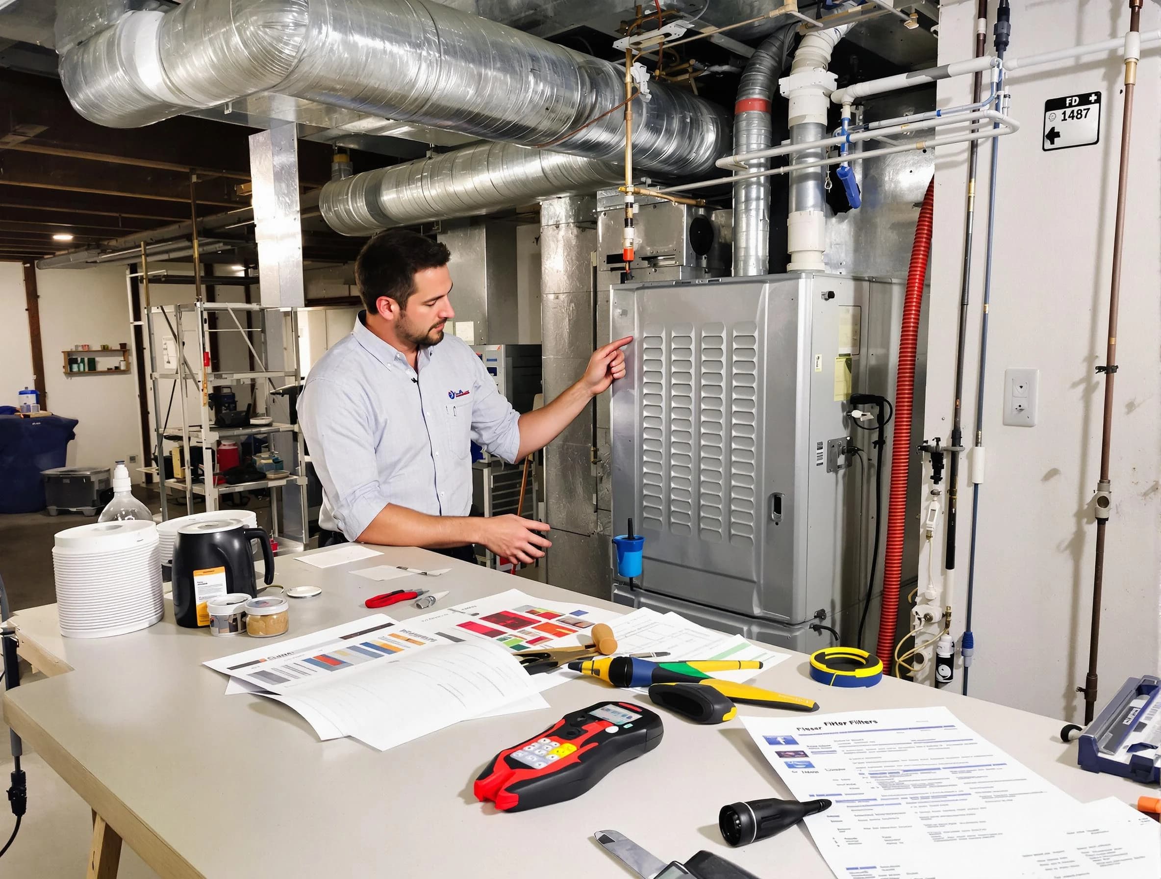 Lilburn Air Duct Cleaning inspector conducting detailed filter system evaluation using professional diagnostic tools in Lilburn